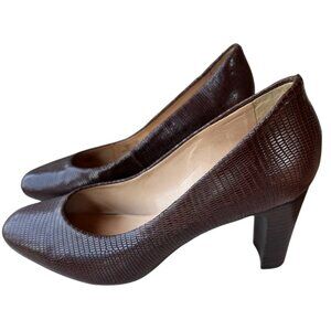 Nurture Brand Maren Block Heeled Dark Brown Leather Dress Shoes Women's Size 8M